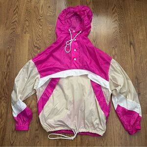 Isabel ETOILE Marant Pink Cream Hooded Windbreaker size 0 oversized light weight
